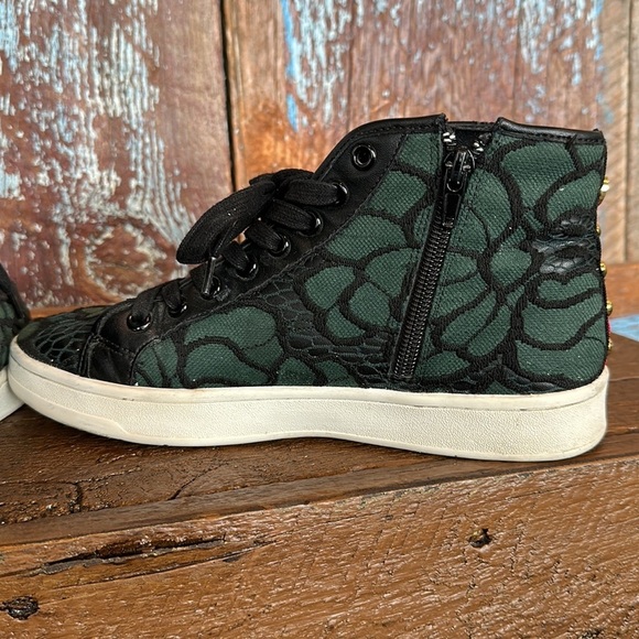 Steve Madden Allie Green Multi Embroidered High-Top Sneakers Size 7.5 - Picture 6 of 9